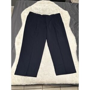 Pronto Uomo‎ Mens Navy Blue Pleated Straight Wool Dress Pants Size 44x28